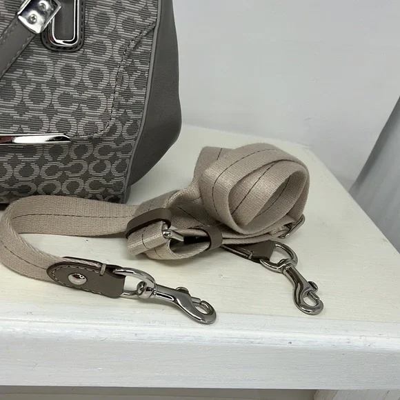 Coach Madeline Madison 25215 Gray Jacquard Leather Satchel Shoulder Crossbody